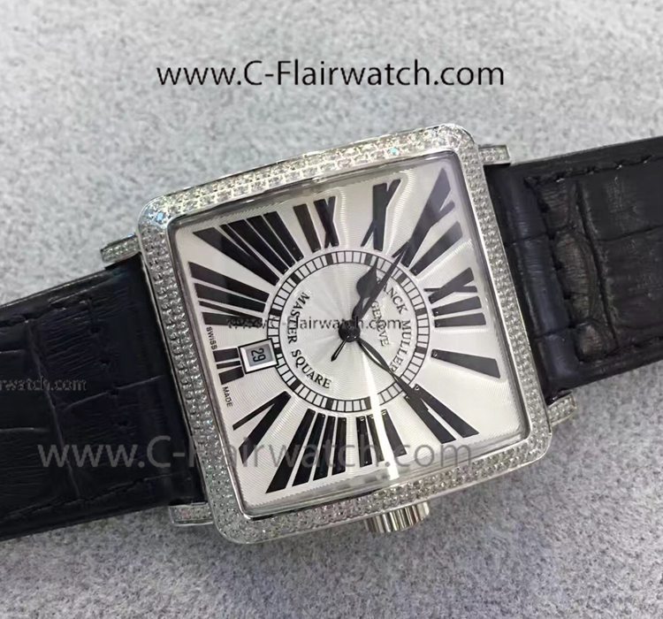 Franck Muller Master Square Copy Watch SS Diamond Case Roman